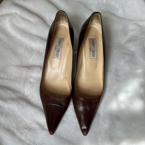 Vintage Jimmy Choo Brown Pumps Size 39 - Picture 7 of 11